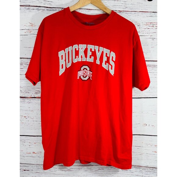 Ohio State Buckeyes Red Champion T-Shirt XL 100% Cotton Crewneck Unisex Casual S - Picture 5 of 8